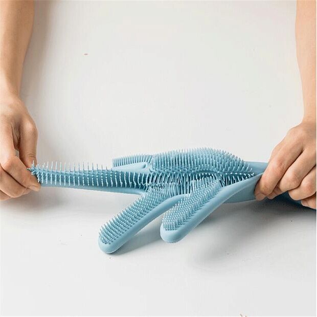 Силиконовые перчатки Xiaomi Silicone Cleaning Glove (Blue) - 5