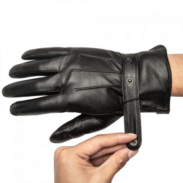 Мужские перчатки для сенсорных дисплеев Qimian Spanish Lambskin Touch Screen Gloves Men L (Black) - 2