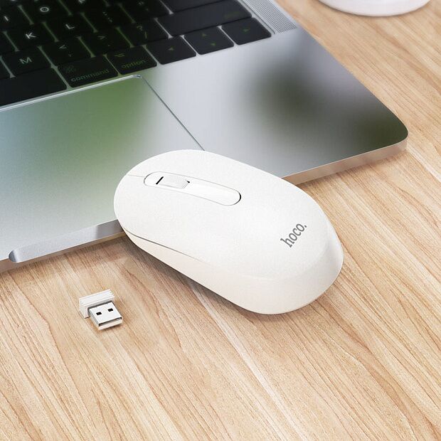 Мышь беспроводная Hoco GM14 Platinum 2.4G Business Wireless Mouse (White) - 3