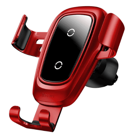 Держатель для смартфона Baseus Metal Wireless Charger Gravity Car Mount (Air Outlet) (Red/Красный) - 2